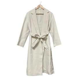 Autre Marque Stunning lure Belted Long Coat White Cream