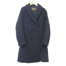 Autre Marque MASSIMO PIOMBO Wool Long Coat Black Blue