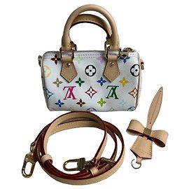 Bolsa Louis Vuitton Nano Speedy X Takashi Murakami Nova Branco Multicor