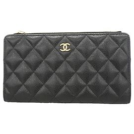 Chanel Matelassé Long Wallet Black