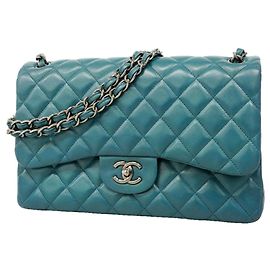 Chanel Blue Lambskin Shoulder Bag Blue