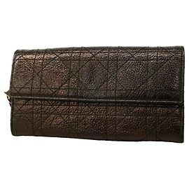 Cartera larga Christian Dior marrón oscuro Marrón oscuro