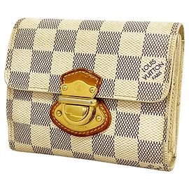 Louis Vuitton Tri-fold Wallet Damier Azur Portefeuille Joy Weiß