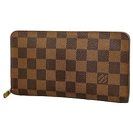 Louis Vuitton Damier Portemonnaie Zip Long Wallet Damier ebene