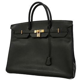 Hermès Hermes Birkin 40 Handbag in Black Ardennes Leather Black