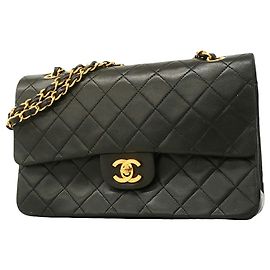 Bolsa de ombro Chanel Matelassé em couro preto Preto