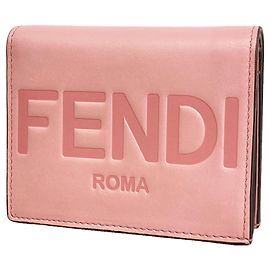 Fendi Pink Leather Bi-Fold Wallet Pink