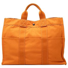 Hermès Orange Canvas Fourre Tout MM Orange