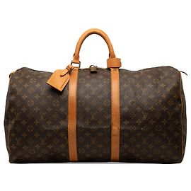 Louis Vuitton Brown Monogram Keepall 55 Marrom