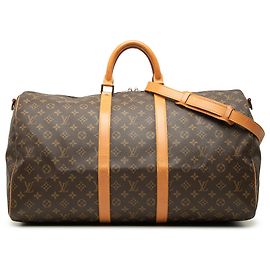 Louis Vuitton Brown Monogram Keepall Bandouliere 55 Brown