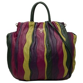 Prada Multi Multicolor Nappa Waves Satchel Multiple colors