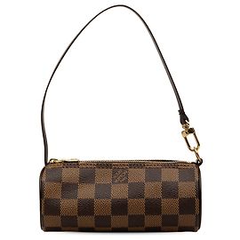 Louis Vuitton Brown Damier Ebene Papillon Pochette Marrone