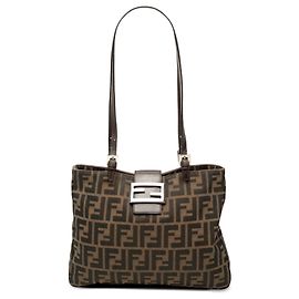 Fendi Brown Zucca Canvas Shoulder Bag Brown
