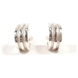 Tiffany & Co Orecchini a clip Tiffany Grooved Double Line Argento