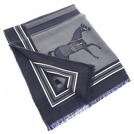 Hermès Hermes Couvertures Nouvelles Scarf/Stole Marrone Nero