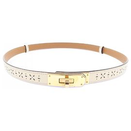 Hermès Hermes Kelly Garden Party 18mm Gürtel Weiß