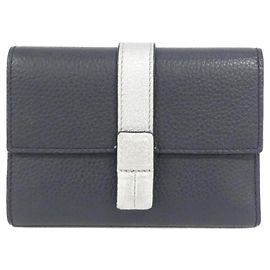 Loewe C660S86X05 Leder Tri-Fold Geldbörse Silber Marineblau