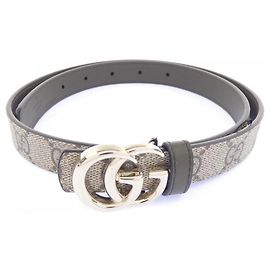 Cinturón Slim Reversible Gucci Double G Caqui