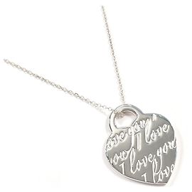 Tiffany & Co Tiffany Notes Heart Tag Necklace Silvery