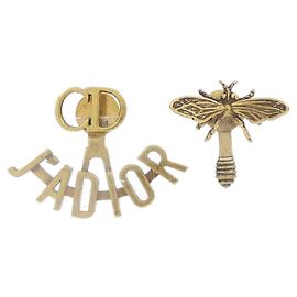 Christian Dior Gold Stud Earrings Golden
