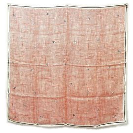 Foulard in seta Chanel in avorio e rosso Rosso Crudo