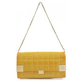 Borsa a tracolla Chanel Chocolate Bar Line 17661 Giallo
