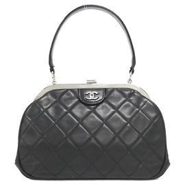 Chanel Black Lamb Leather Handbag Black