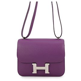 Hermès Sac à épaule Hermes Mini Constance 3 Verso Autre Violet foncé