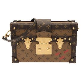 Borsa a tracolla Louis Vuitton Monogram Reverse Petite Malle Marrone