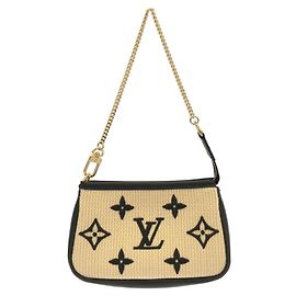 Louis Vuitton Monogram Mini Pochette Accessoires Preto Bege