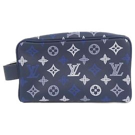 Louis Vuitton Monogram Shadow Locker Dopp Kit Blue Navy blue