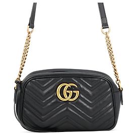 Borsa a tracolla Small matelassé Gucci GG Marmont Nero