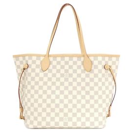 Louis Vuitton Damier Azur Neverfull MM Handbag Pink Blue