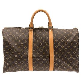 Bolsa Boston Louis Vuitton Monogram Keepall 50cm Marrom