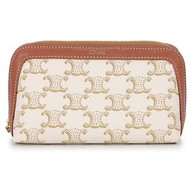 Céline Celine Handbag Pouch Triomphe Tic Brown White