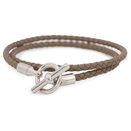 Hermès Pulsera Double Tour Hermes Glenan Gris pardo