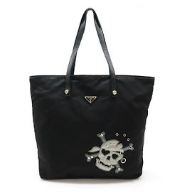Prada Skulls Nylon 2way Bag Black
