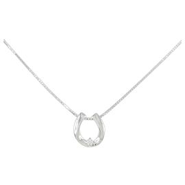 Autre Marque Colar de ouro branco K10 e diamantes Prata