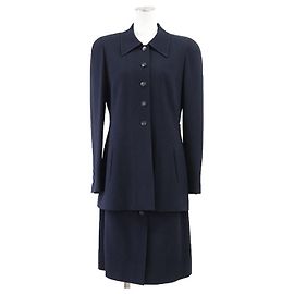 Chanel 97C P08910 Acetate Rayon Set Up Blue Navy blue