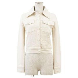 Giacca in denim stretch di cotone Gucci Denim Altro Crudo