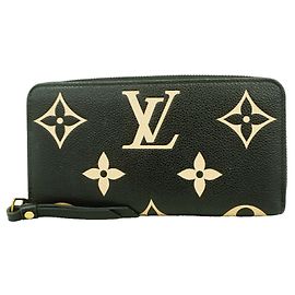 Cartera Zippy Louis Vuitton Monogram Empreinte Bicolor Negro Beige