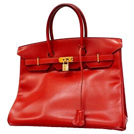 Hermès Hermes Birkin 35 Handbag Red