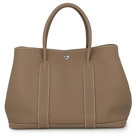 Hermès Bolso Tote Hermes Garden PM en Gris Etoupe Gris pardo