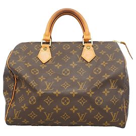 Sac à main Louis Vuitton Monogram Speedy 30 Marron