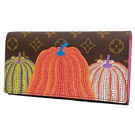 Louis Vuitton Monogram Pumpkin Portefeuille Sarah Long Wallet Marron Multicolore