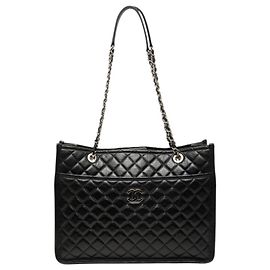 Borsa Tote Chanel Matelassé Coco Mark Chain Nero