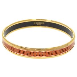Hermès Hermes Email PM Metal Gold Orange Bangle Bracelet Golden Orange