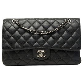 Bolsa de Ombro Chanel Matelassé 25 Coco Mark Double Flap com corrente Preto