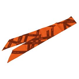 Hermès Lenço Twilly BOLDUC Hermes Marrom Laranja