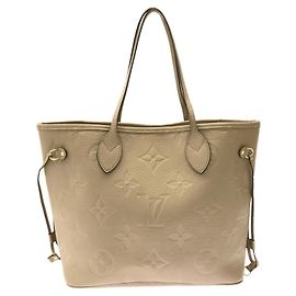Louis Vuitton Monogram Empreinte Neverfull MM Handbag Grey